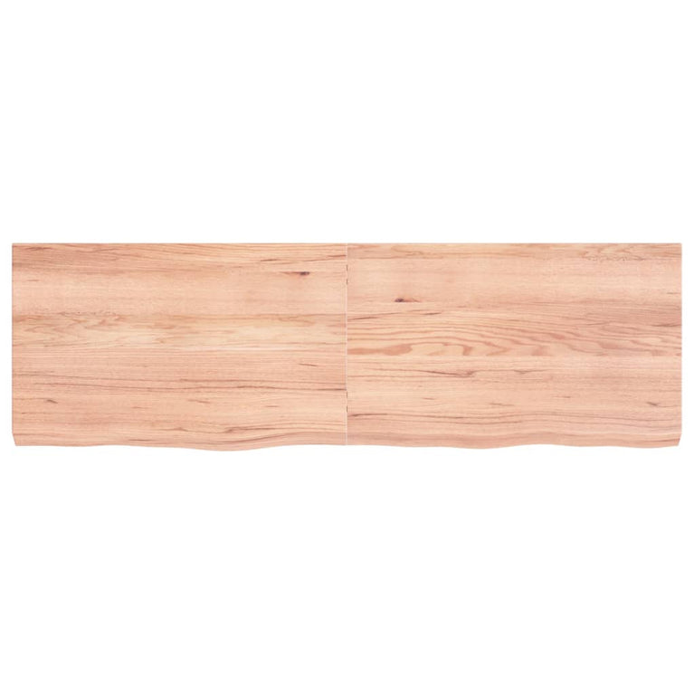 Wandschap 160x50x6 cm behandeld massief eikenhout lichtbruin