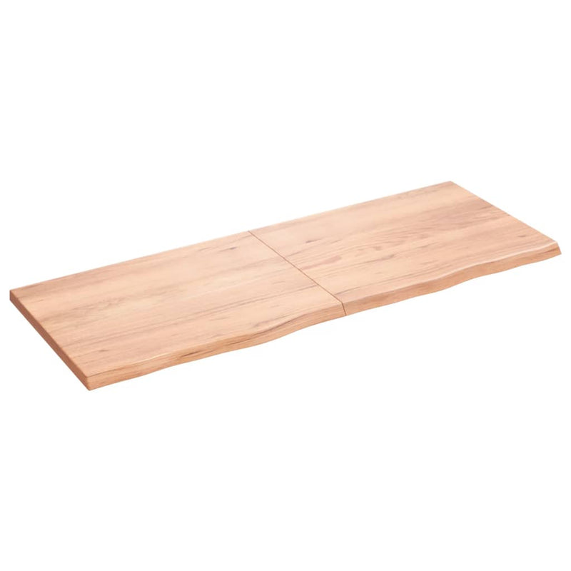Wandschap 160x60x4 cm behandeld massief eikenhout lichtbruin