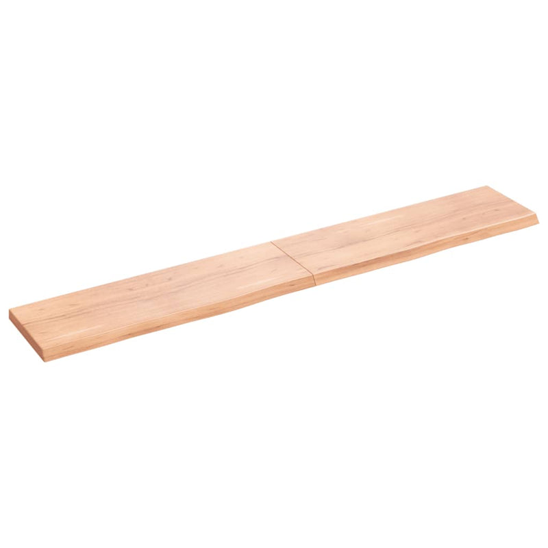 Wandschap 180x30x4 cm behandeld massief eikenhout lichtbruin