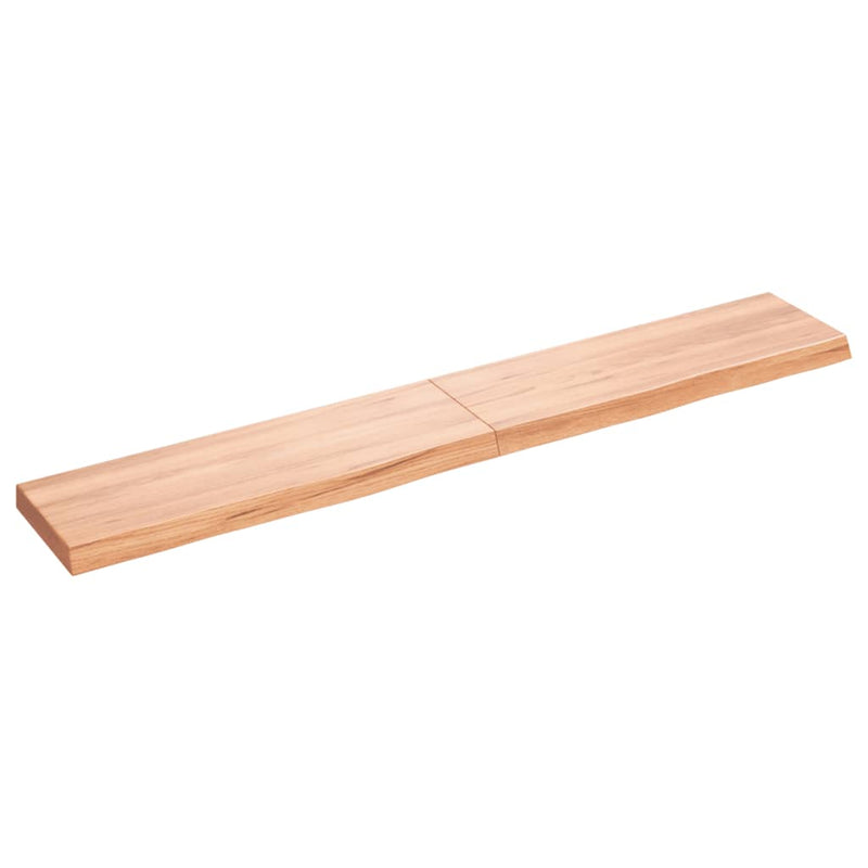 Wandschap 180x30x6 cm behandeld massief eikenhout lichtbruin