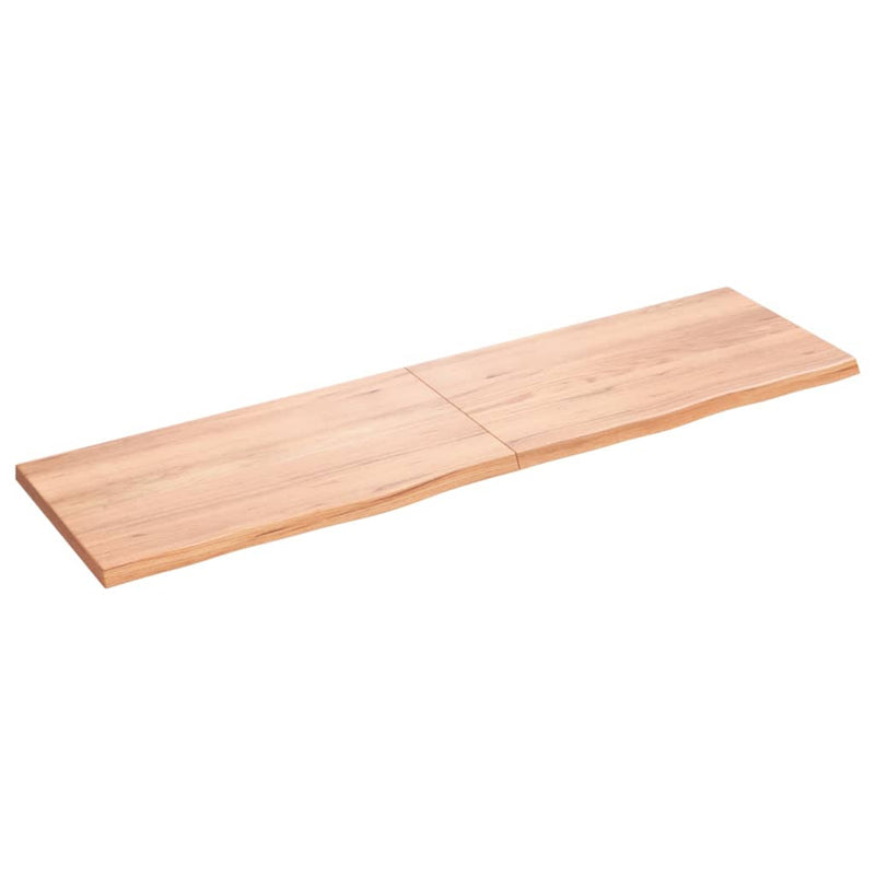 Wandschap 180x50x4 cm behandeld massief eikenhout lichtbruin