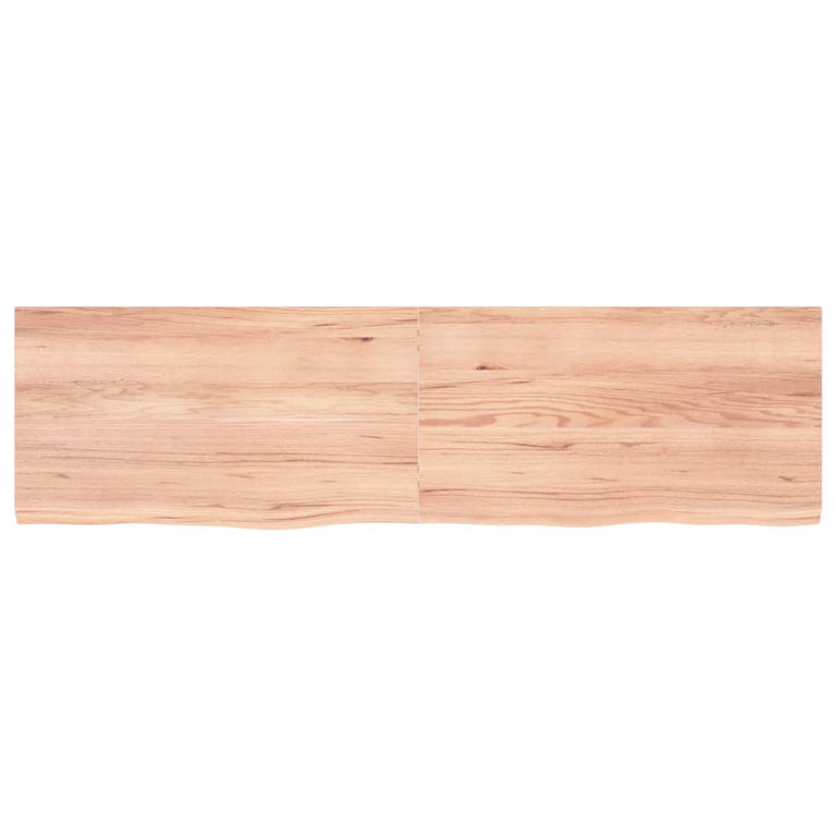 Wandschap 180x50x4 cm behandeld massief eikenhout lichtbruin