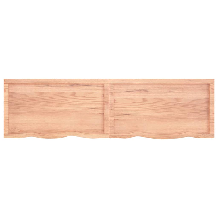 Wandschap 180x50x4 cm behandeld massief eikenhout lichtbruin