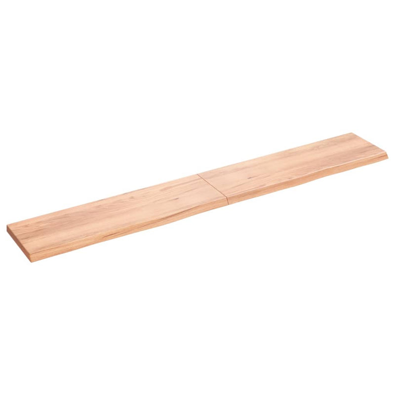 Wandschap 200x30x4 cm behandeld massief eikenhout lichtbruin