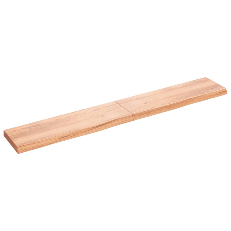 Wandschap 200x30x6 cm behandeld massief eikenhout lichtbruin