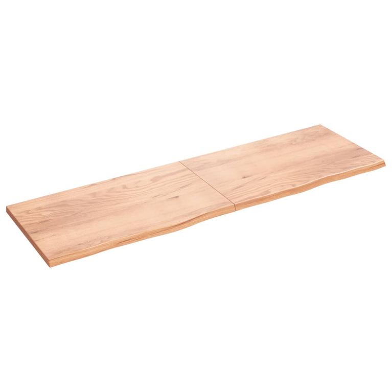 Wandschap 200x60x4 cm behandeld massief eikenhout lichtbruin