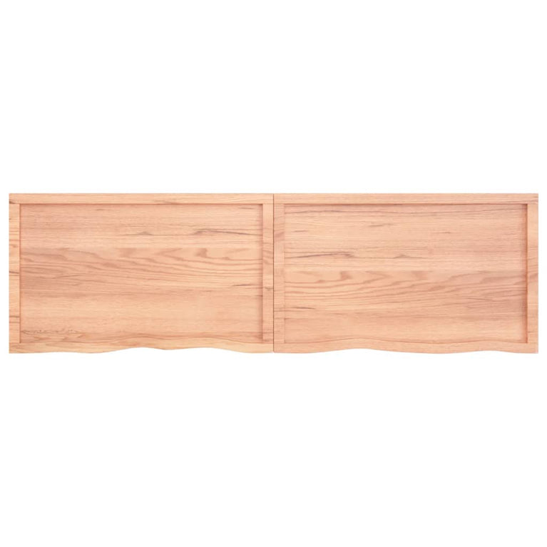 Wandschap 200x60x4 cm behandeld massief eikenhout lichtbruin