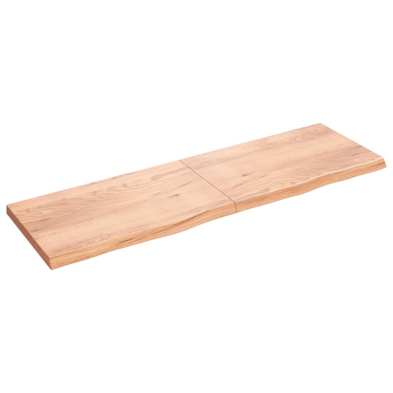 Wandschap 200x60x6 cm behandeld massief eikenhout lichtbruin