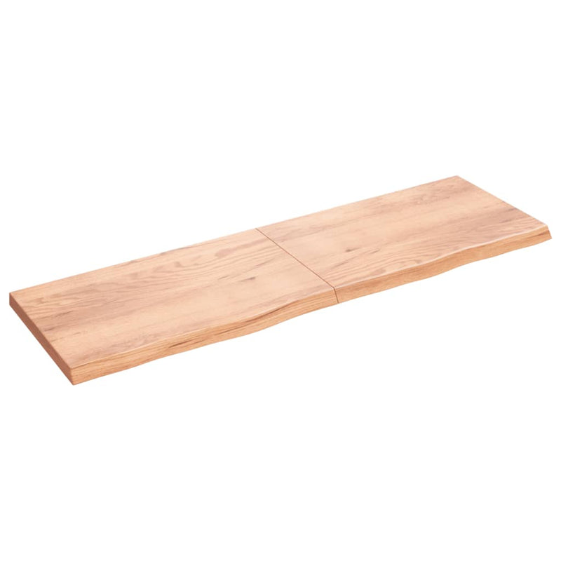 Wandschap 200x60x6 cm behandeld massief eikenhout lichtbruin