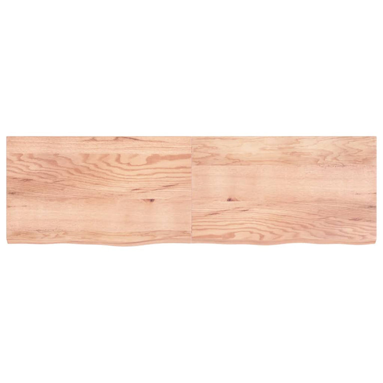 Wandschap 200x60x6 cm behandeld massief eikenhout lichtbruin