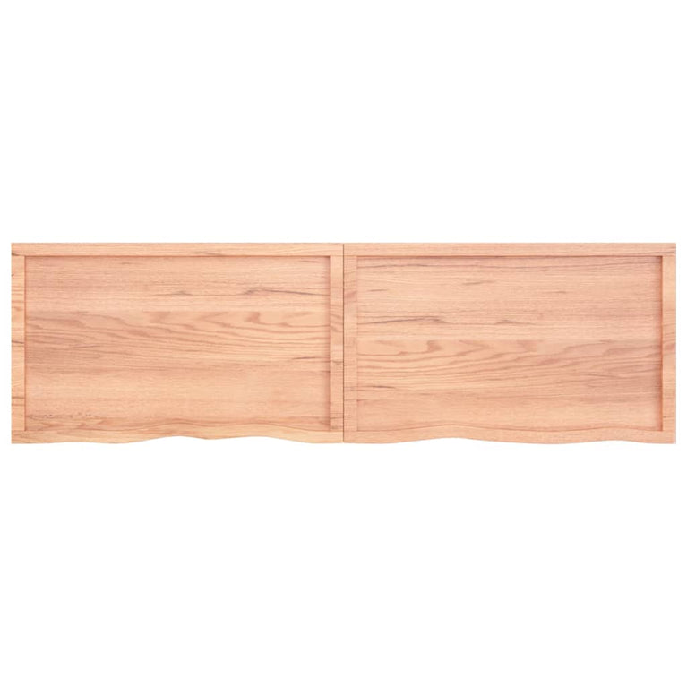 Wandschap 200x60x6 cm behandeld massief eikenhout lichtbruin