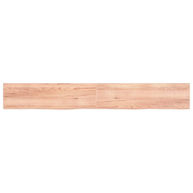 Wandschap 220x30x4 cm behandeld massief eikenhout lichtbruin