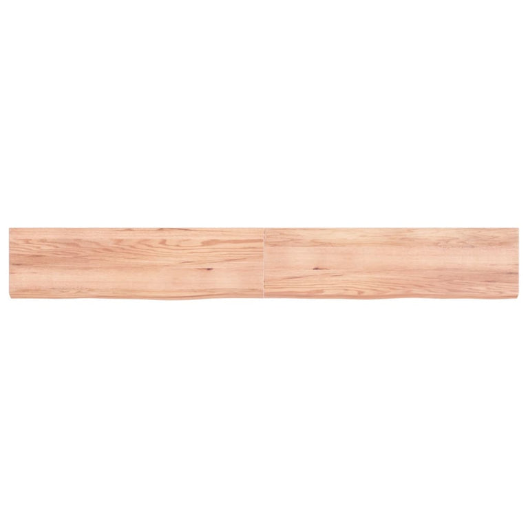 Wandschap 220x30x6 cm behandeld massief eikenhout lichtbruin