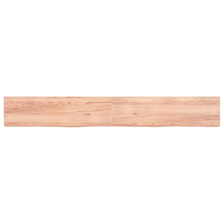 Wandschap 220x30x6 cm behandeld massief eikenhout lichtbruin