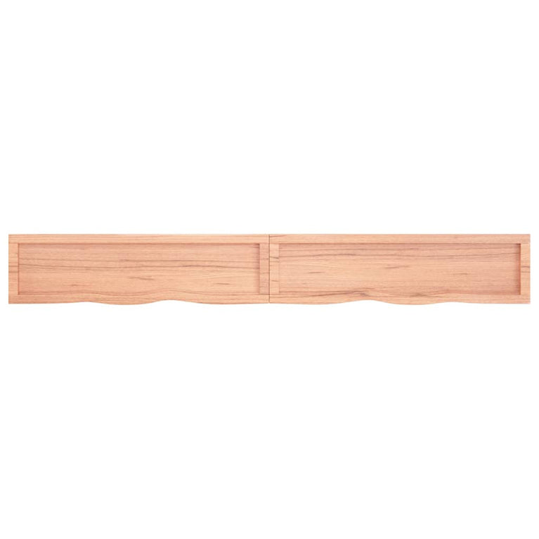 Wandschap 220x30x6 cm behandeld massief eikenhout lichtbruin