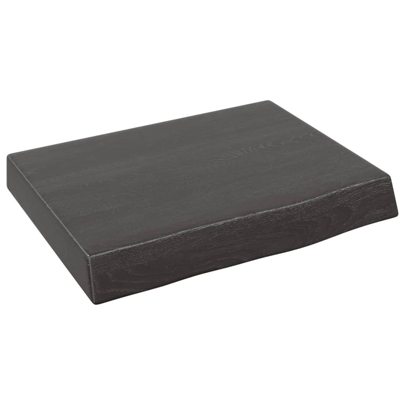 Wandschap 40x30x6 cm behandeld massief eikenhout donkergrijs