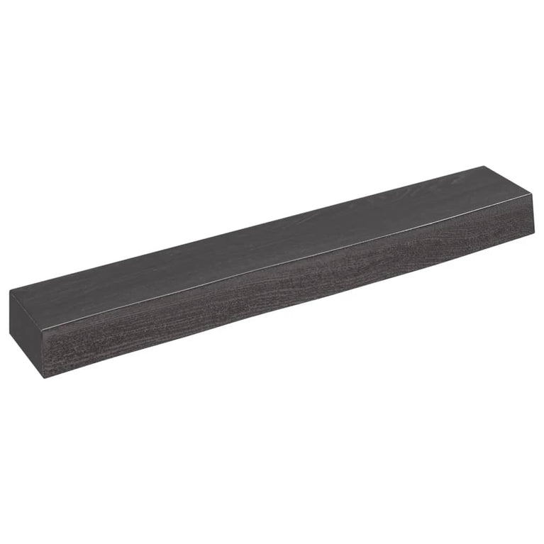 Wandschap 60x10x6 cm behandeld massief eikenhout donkergrijs