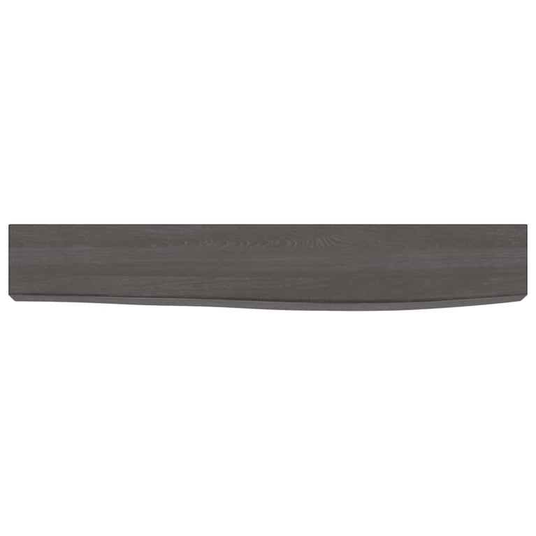Wandschap 60x10x6 cm behandeld massief eikenhout donkergrijs