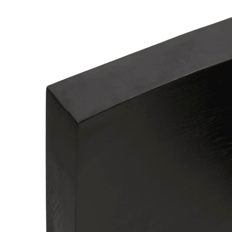 Wandschap 60x10x6 cm behandeld massief eikenhout donkergrijs