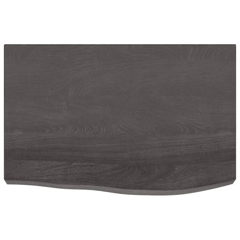 Wandschap 60x40x6 cm behandeld massief eikenhout donkergrijs