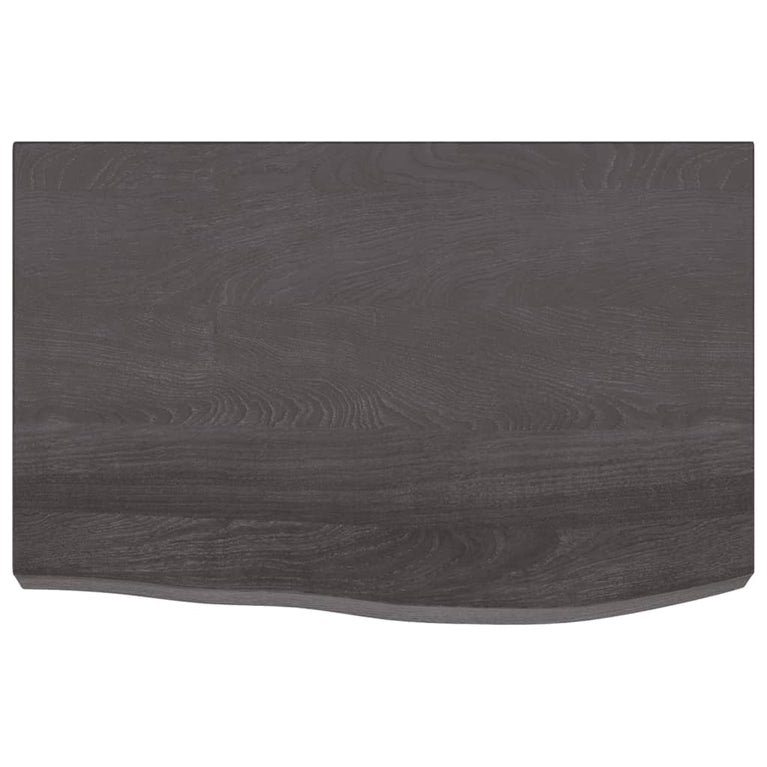 Wandschap 60x40x6 cm behandeld massief eikenhout donkergrijs