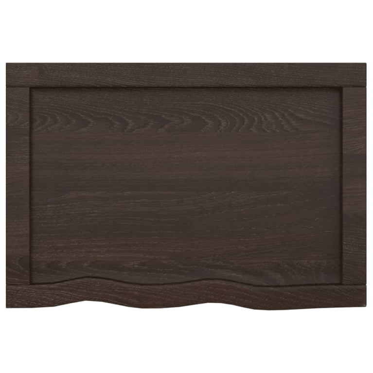 Wandschap 60x40x6 cm behandeld massief eikenhout donkergrijs