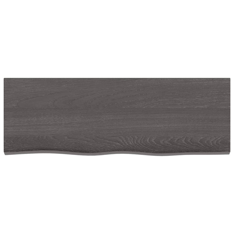 Wandschap 80x30x4 cm behandeld massief eikenhout donkergrijs