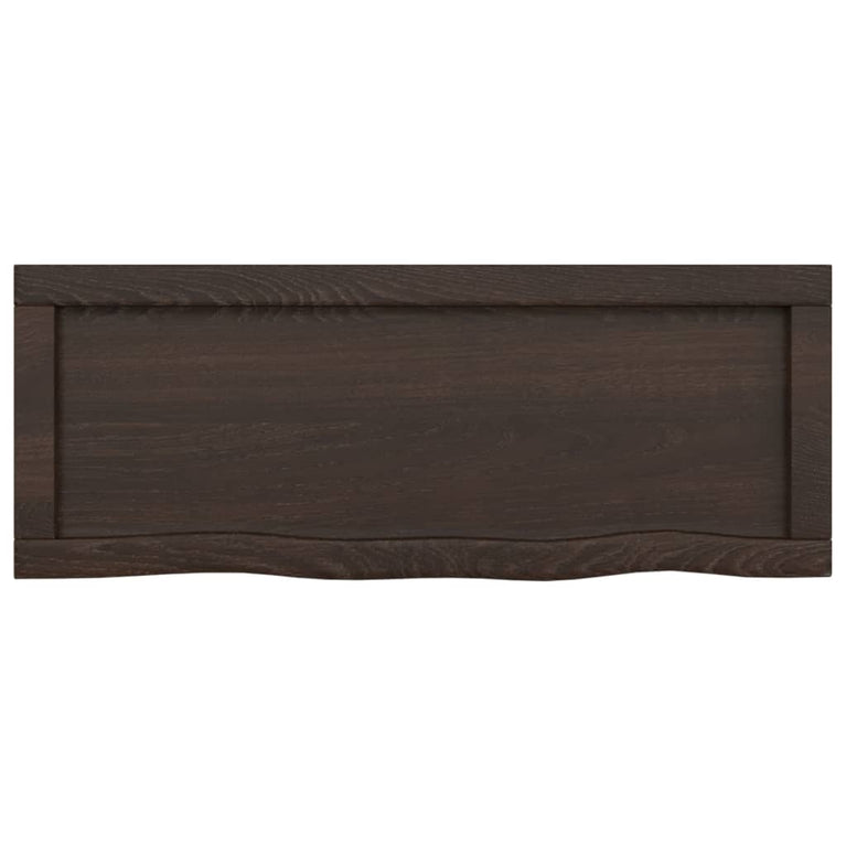 Wandschap 80x30x4 cm behandeld massief eikenhout donkergrijs