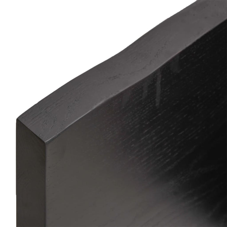 Wandschap 80x30x4 cm behandeld massief eikenhout donkergrijs