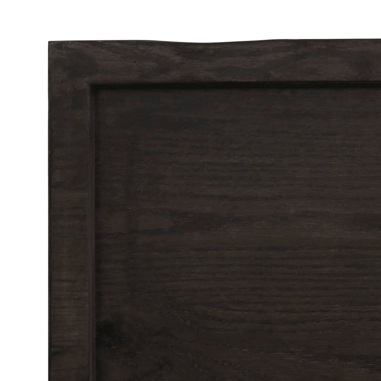 Wandschap 80x50x4 cm behandeld massief eikenhout donkergrijs