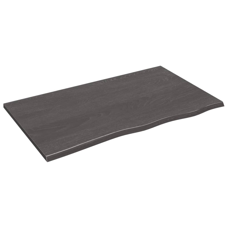 Wandschap 100x60x2 cm behandeld massief eikenhout donkergrijs