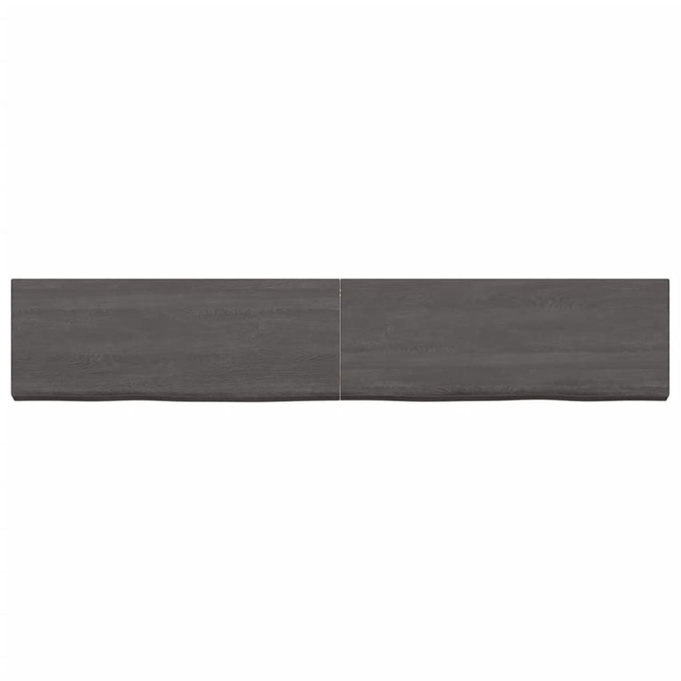 Wandschap 160x30x6 cm behandeld massief eikenhout donkergrijs