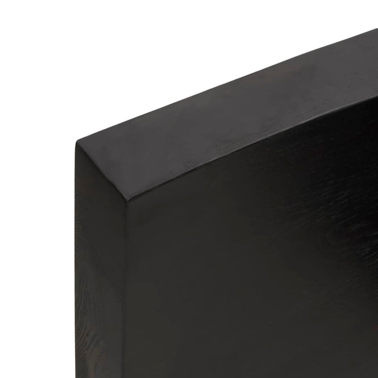 Wandschap 160x30x6 cm behandeld massief eikenhout donkergrijs