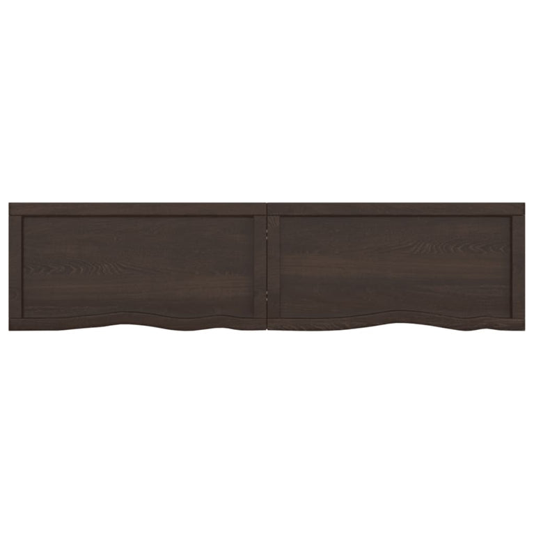 Wandschap 160x40x6 cm behandeld massief eikenhout donkergrijs