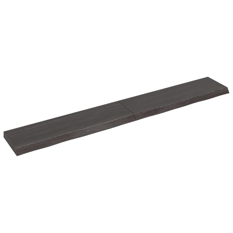 Wandschap 200x30x6 cm behandeld massief eikenhout donkergrijs