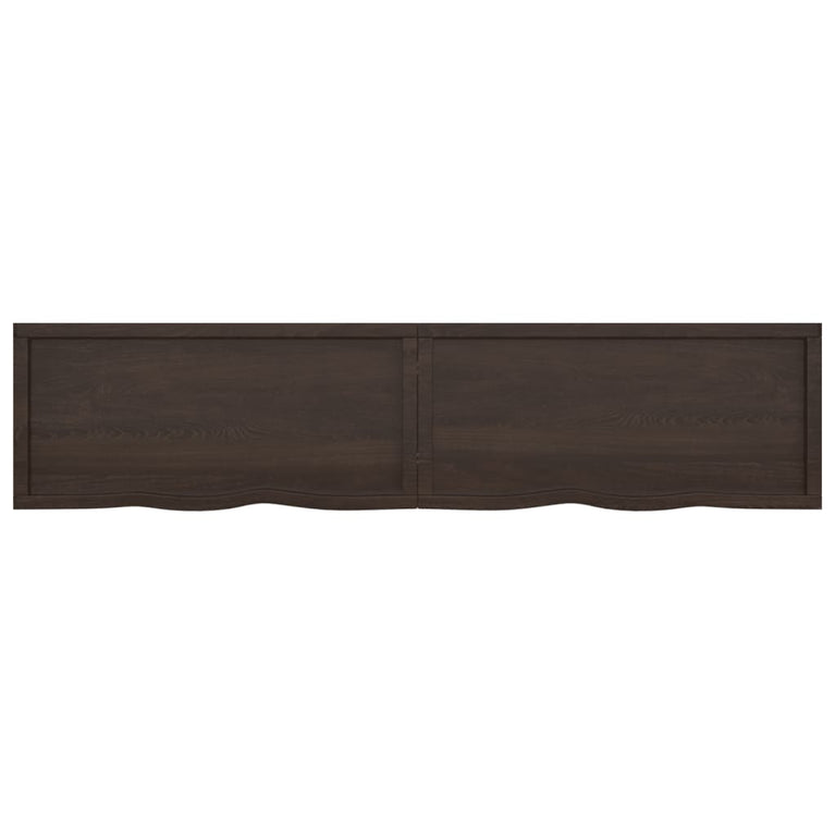 Wandschap 220x50x4 cm behandeld massief eikenhout donkergrijs