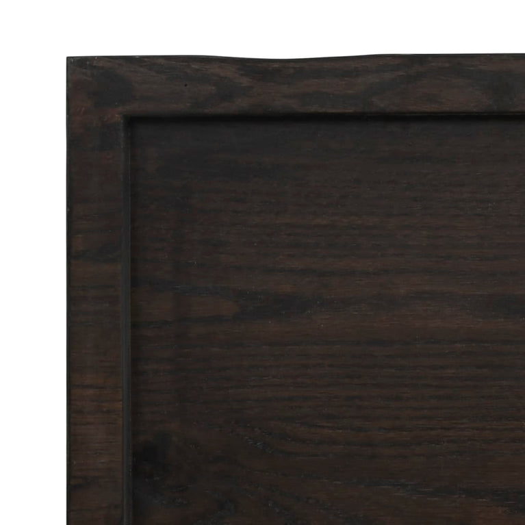 Wandschap 220x50x4 cm behandeld massief eikenhout donkergrijs