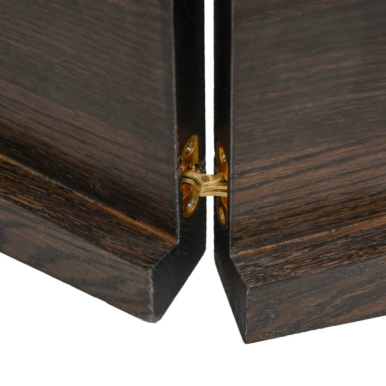 Wandschap 220x50x4 cm behandeld massief eikenhout donkergrijs