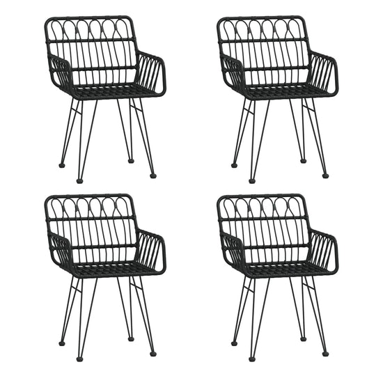 5-delige Tuinset poly rattan zwart MeubelReus