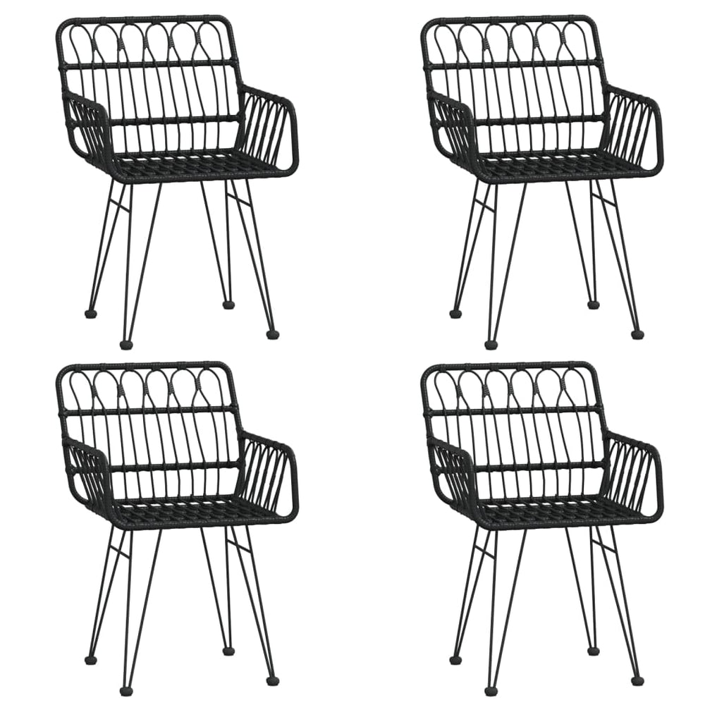 5-delige Tuinset poly rattan zwart MeubelReus