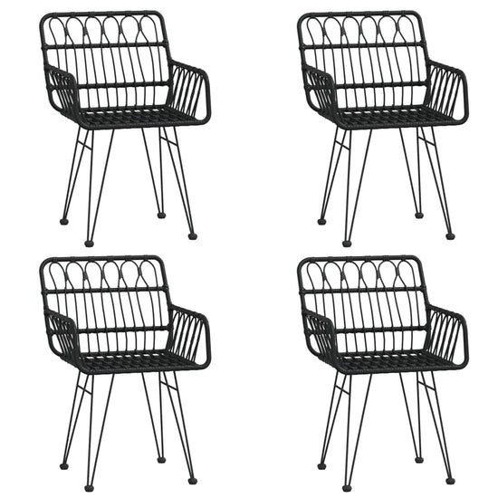 5-delige Tuinset poly rattan zwart MeubelReus