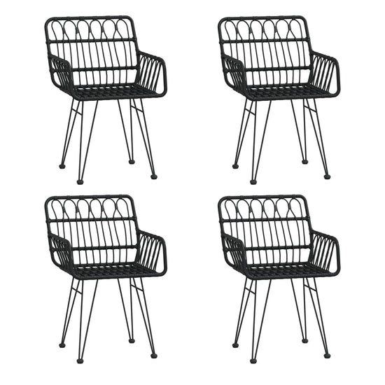 5-delige Tuinset poly rattan zwart MeubelReus