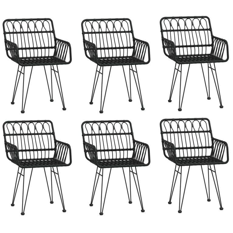 7-delige Tuinset poly rattan zwart MeubelReus