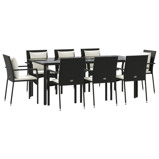 9-delige Tuinset poly rattan zwart MeubelReus