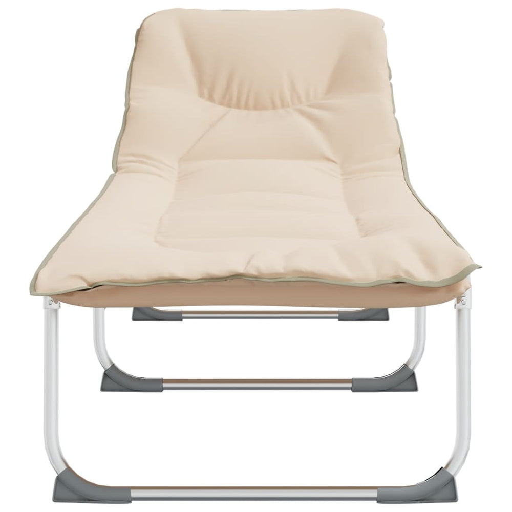 Ligbed inklapbaar stof beige MeubelReus
