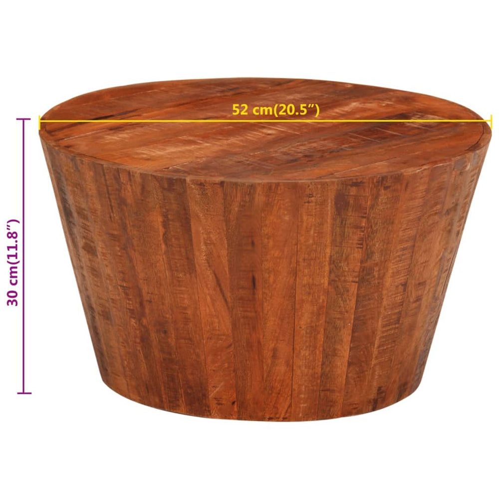 Salontafel Ø52x30 cm massief ruw mangohout MeubelReus