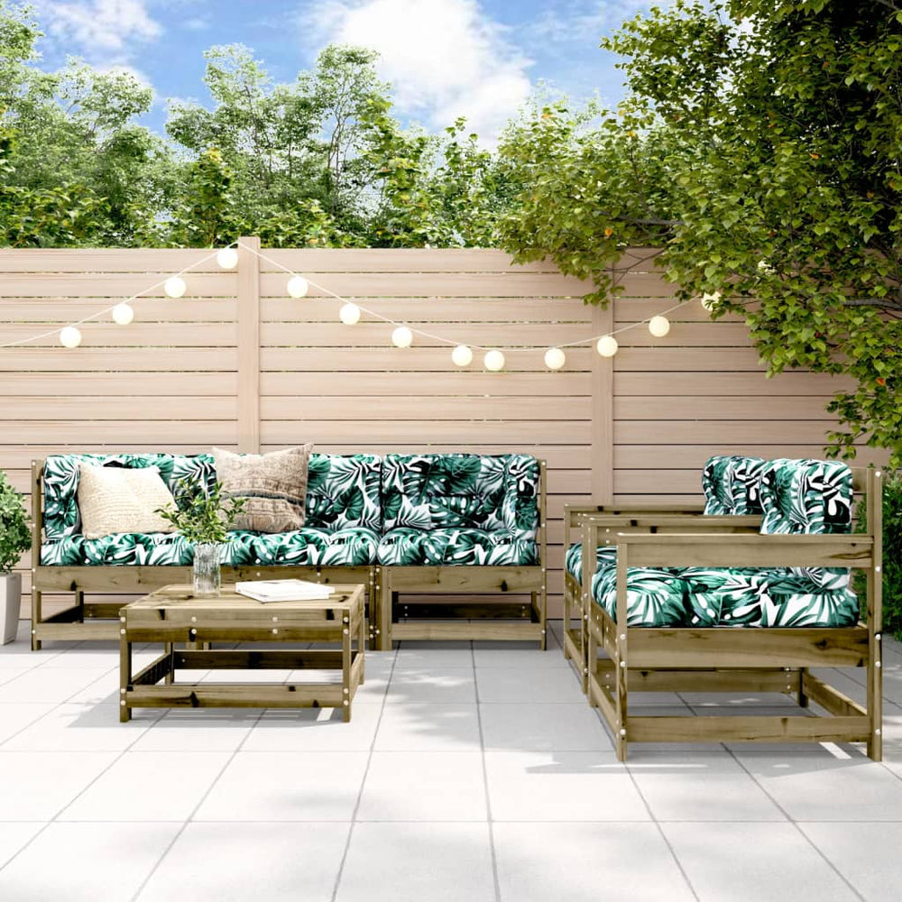 6-delige Loungeset met kussens geïmpregneerd grenenhout MeubelReus