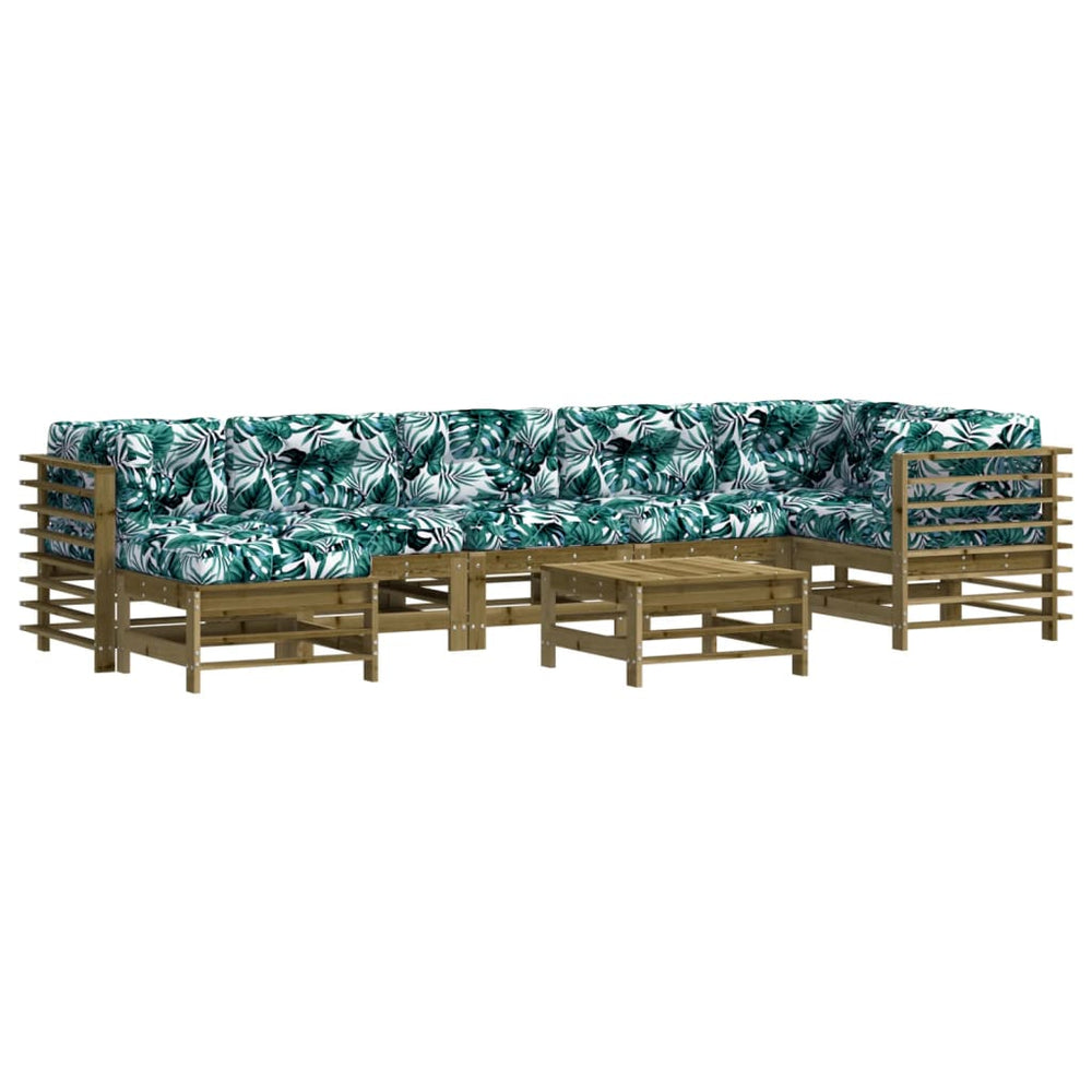 8-delige Loungeset met kussens geïmpregneerd grenenhout MeubelReus