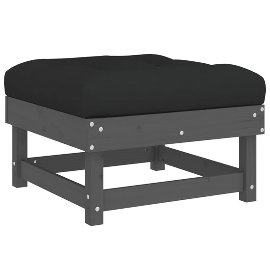 6-delige Loungeset met kussens massief hout grijs MeubelReus