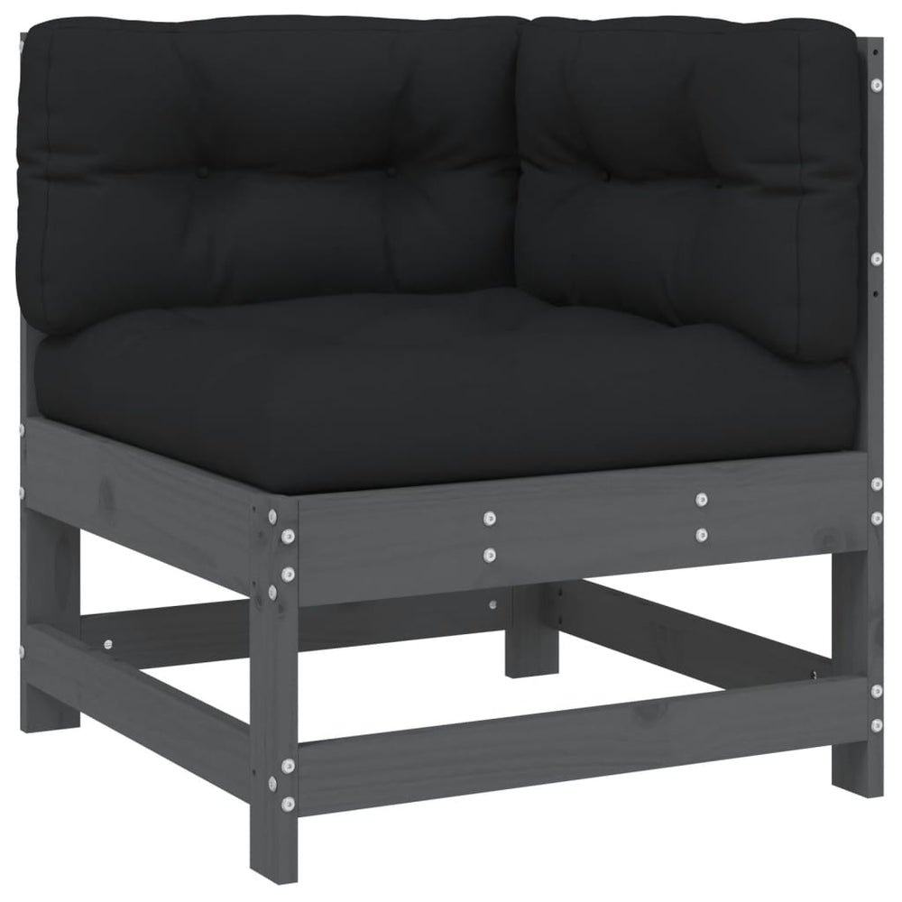 6-delige Loungeset met kussens massief hout grijs MeubelReus